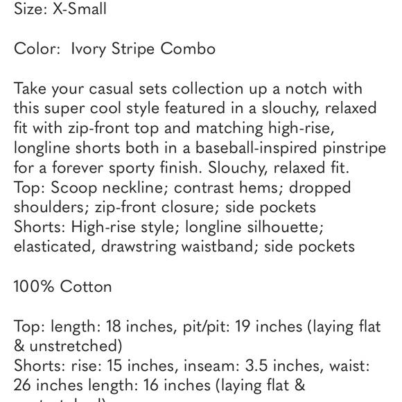 FREE PEOPLE MOVEMENT OFF DUTY SET IVORY STRIPE COMBO NWT - Picture 5 of 5